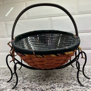 Longaberger Large Autumn Treats Basket & Wrought Iron Spider Legs Set HALLOWEEN